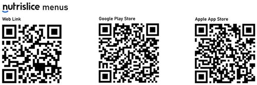 QR codes to download app for BRUSD menus